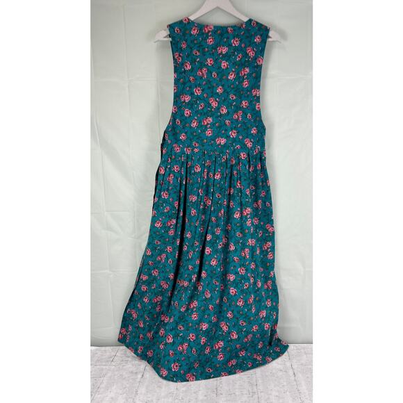 Floral Teal Midi Dress - Picture 3 of 10